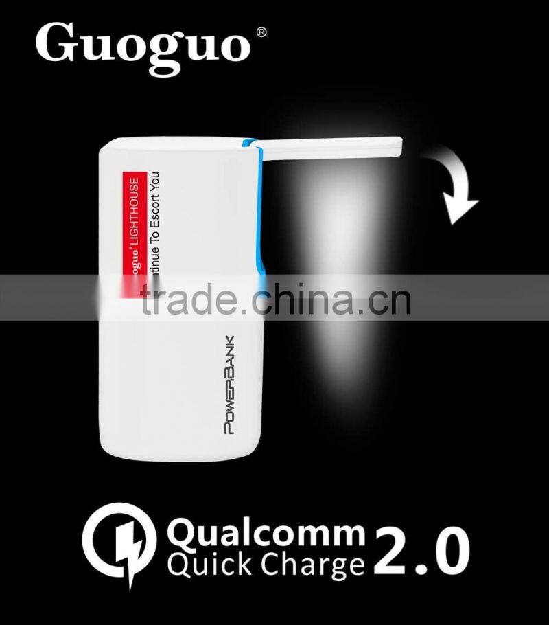 Private Model Mobile Charger Universal Portable Patent Lighthouse Power Bank 10000mAh for Blackberry phone