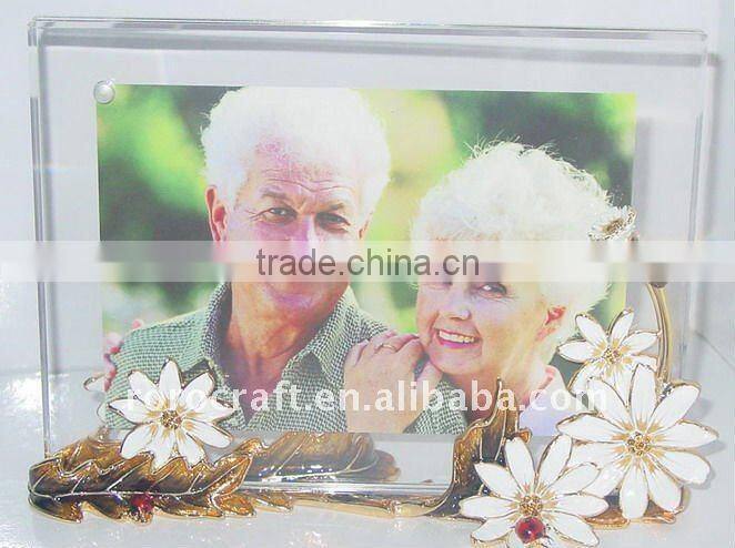 pewter base and stem with enamel color crystal wine glass