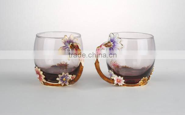 popular daisy design pewter enamel water cup roro brand