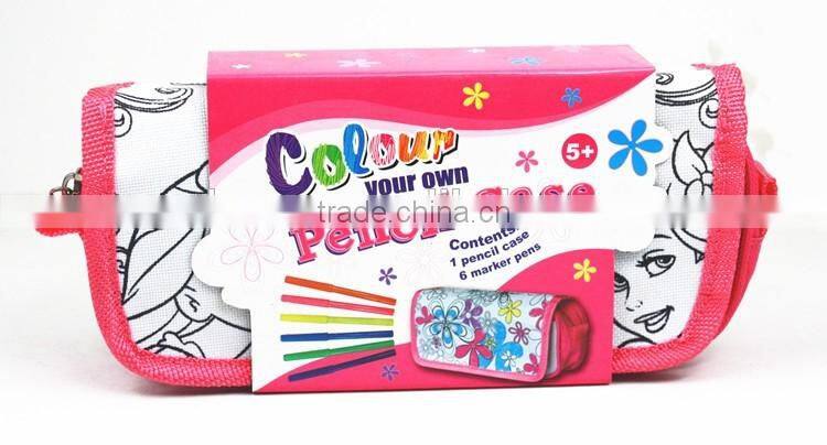 DIY Toy designing coloring your own pencil case bag