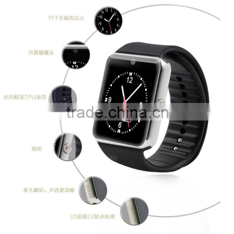 Factory Price GT08 Bluetooth Smart Watch, Silicone Rubber Wristband Smart Watch Wrstwatch, China supplier