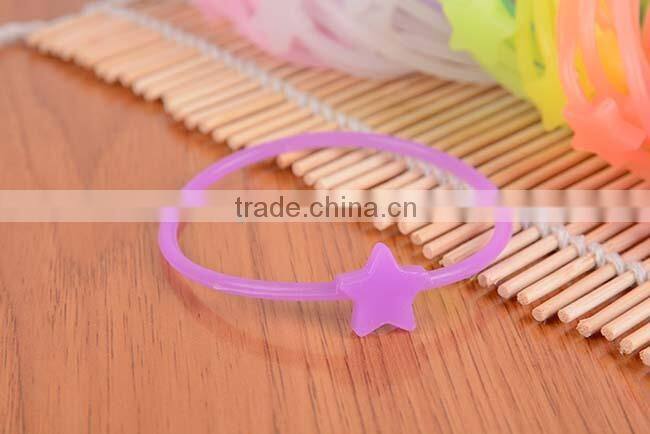 New Design Custom Silicone Wristbands With Five Star , Custom Silicone Wristbands Glow In Dark