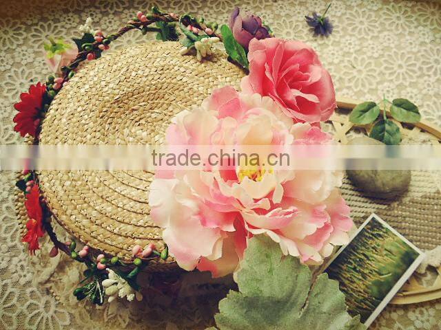 Big Artificial Peony Flower Head Wreath Wedding Flower Garland