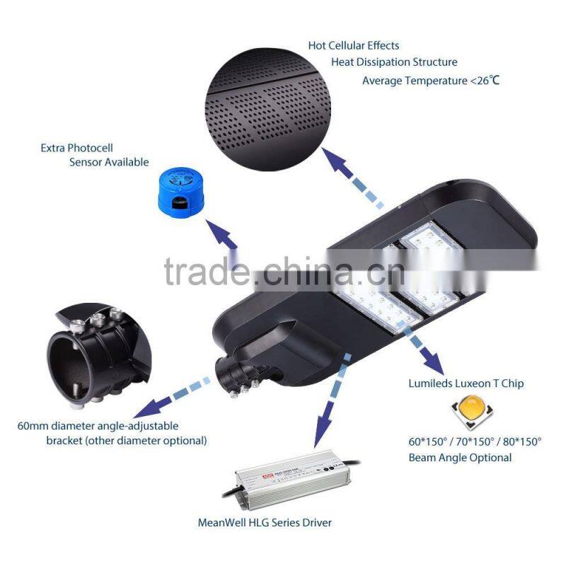 IP67 TUV GS LVD EMC Listed 40W-280W Stainless Steel Street Light Pole