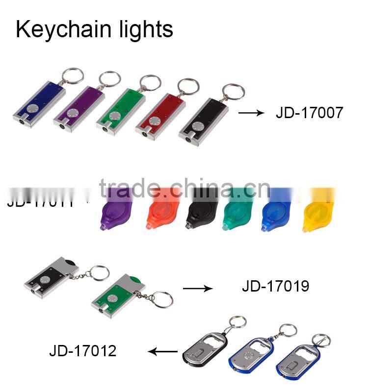 Colorful led light keychain led light keychain powered by 2*CR1220 button battery