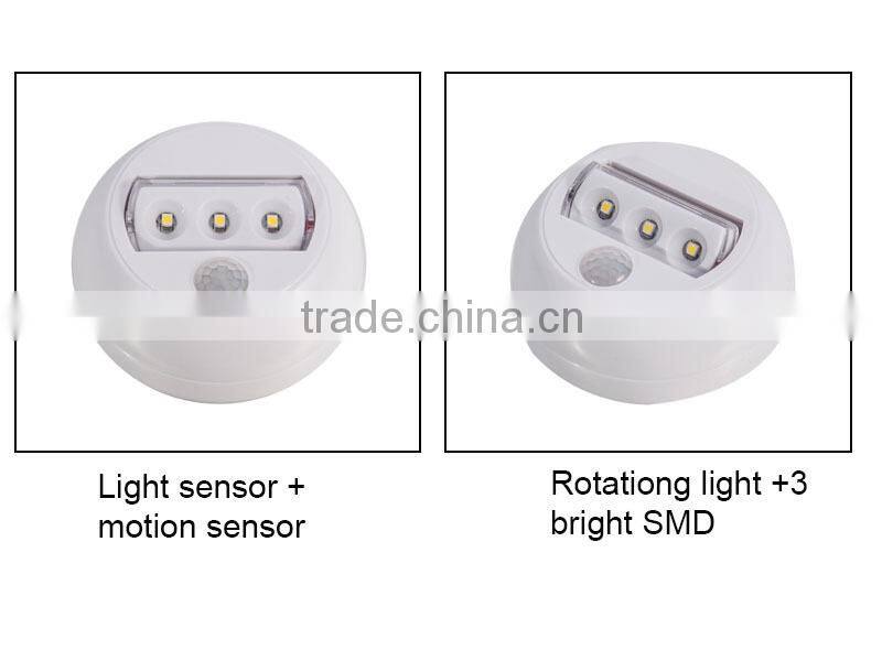 Mini led motion sensor light with 3 bright SMD powered by 3*AAA batteries