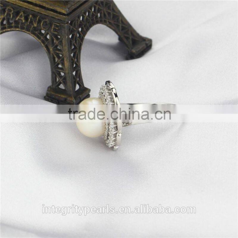 925 stering silver AA 7.5 - 8 mm freshwater pearl ring
