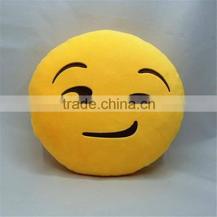Home office car decorative pillow custom emoji stuffed plush soft toy round pillow for sale