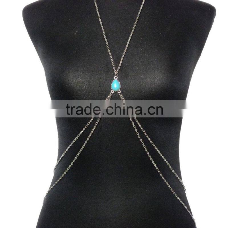 Drops turquoise beach sexy waist chain