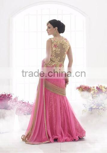 Green Net Lehenga Saree