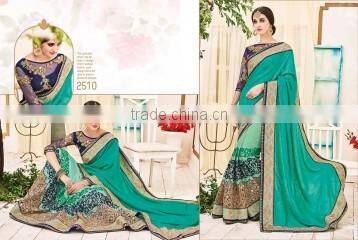 Blissful Teal Jacquard Silk Designer Saree/famous indian saree designers