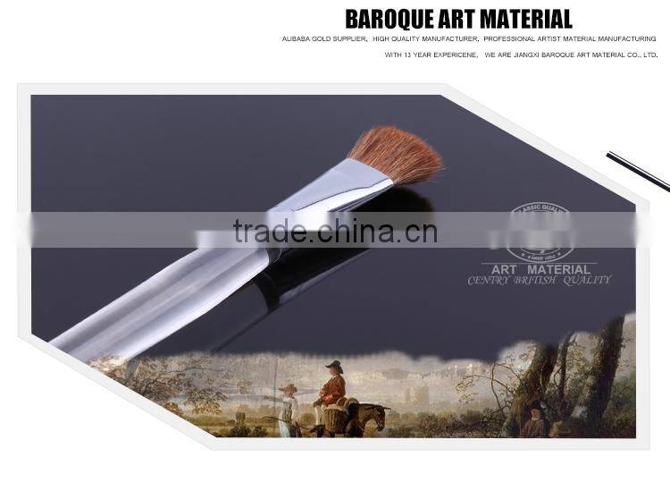 Art supplies custom personalized upscale horse hair long transparent plastic handle brush paint acrylic art brush for artist