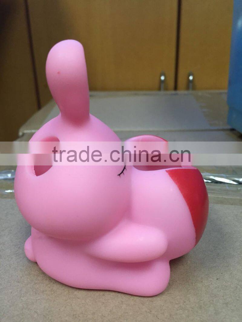 Pink Rabbit Bath Set Toy,Toothbrush Holder Plastic Toys