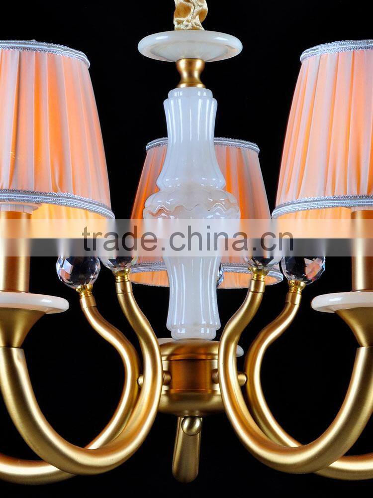 Brass Classic Pendant Chandelier with Bronze Color with White Shade