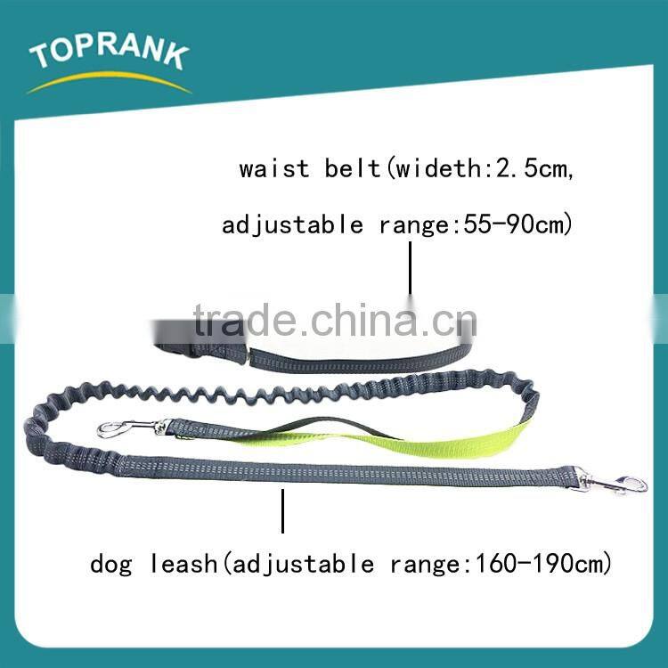 New design adjustable pet dogs running leash, bungee hands free dog leash