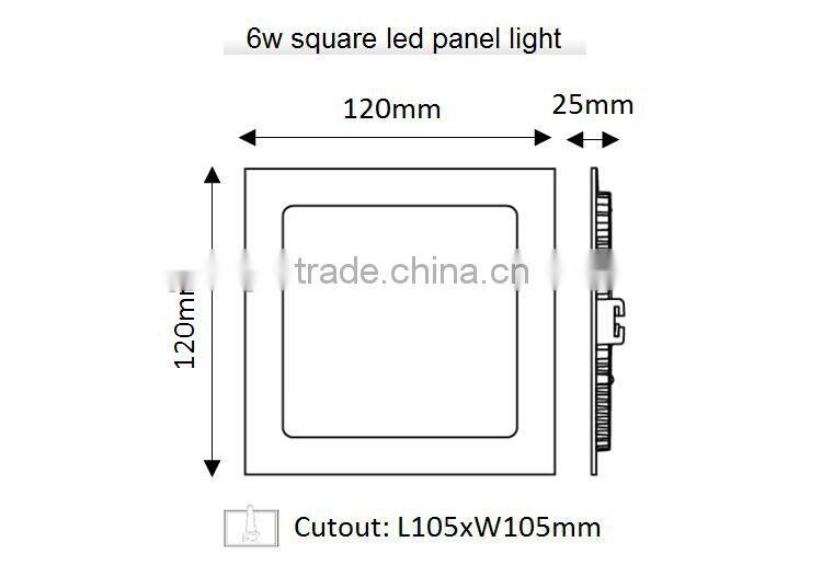 6w square led recessed retrofit / LED ceiling light for living room / Slim led panel downlight