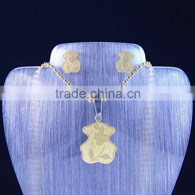 2016 hot sale bear stainless steel fashion jewelry set