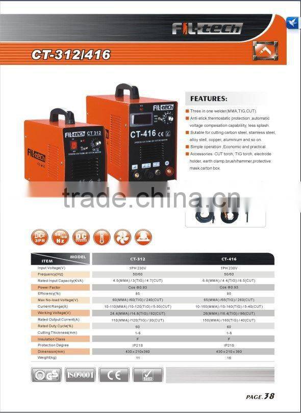 Inverter Air Plasma Dc Arc Cutting machine CT-312/CT-416