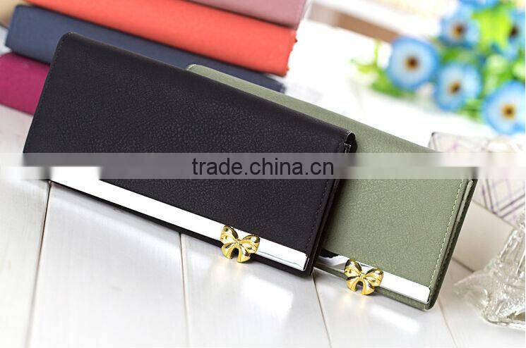 Fashion Women's Long Design Wallet PU Leather Cute Bowknot Wallet Ladies Purse