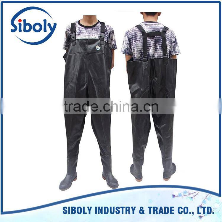 waterproof pvc tarpaulin chest high fishing wader/water resistant protective clothing/labour protection appliance