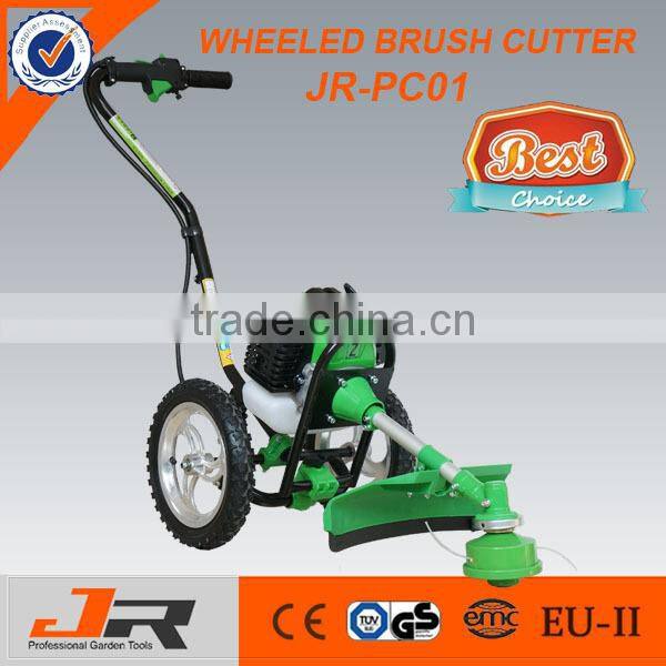 Chinese garden tool 43cc wheeled brush cutter/wheeled grass trimmer