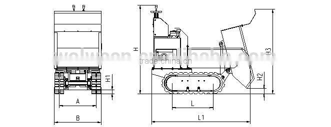 8HP mini crawler dumper truck made in china