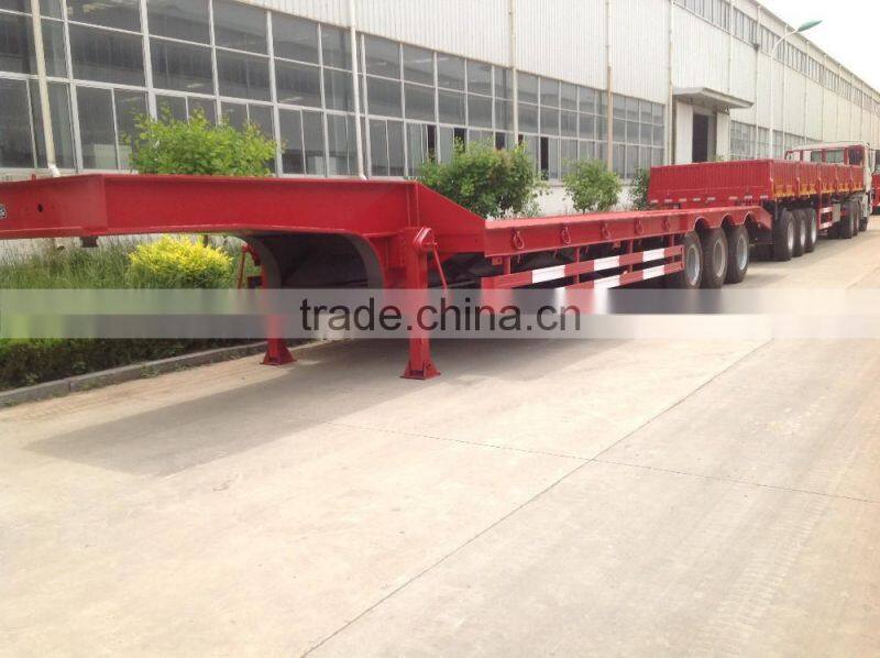 3 Axles 60ton Low Bed Semi Trailer Truck For Sale