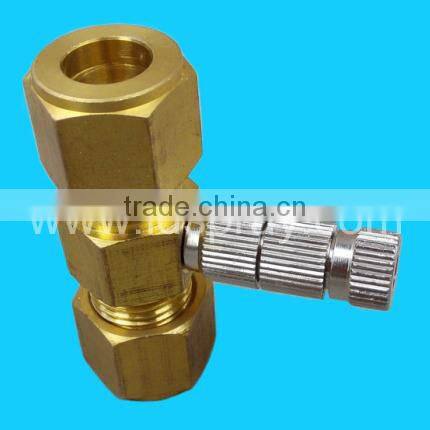 brass threaded 3/8 through connector with one two holes