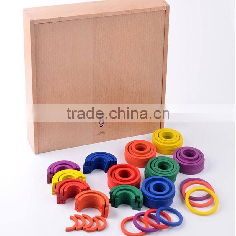 Kids wooden educational toy Froebel set with 15 types teaching AIDS