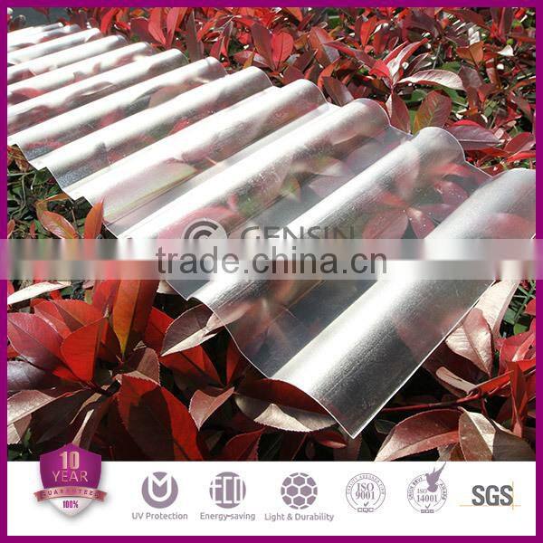 0.8mm Thickness Frosted Polycarbonate Corrugated Roofing Panel Polycarbonate Wave Sheet PC Skylight Sheet UV Coating 1032mm
