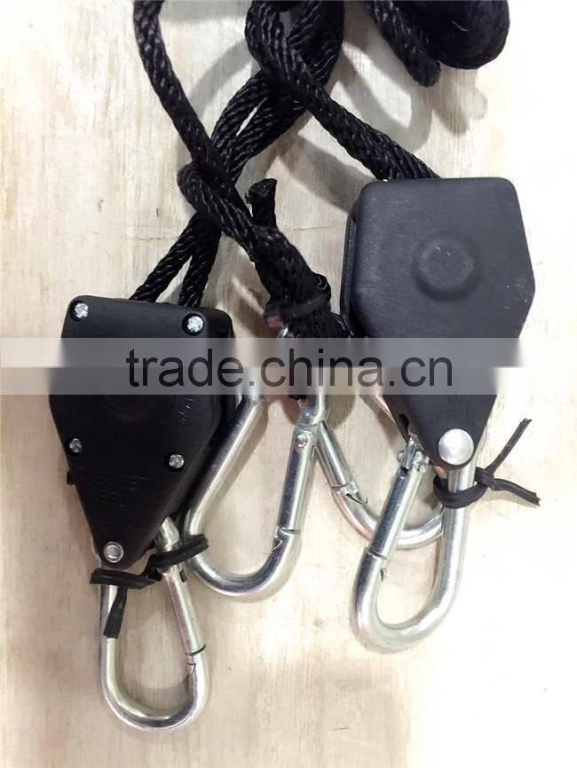 Heavy duty hanger yoyo, rope ratchet yoyo plastic wheel, horticulture reflectro hangers