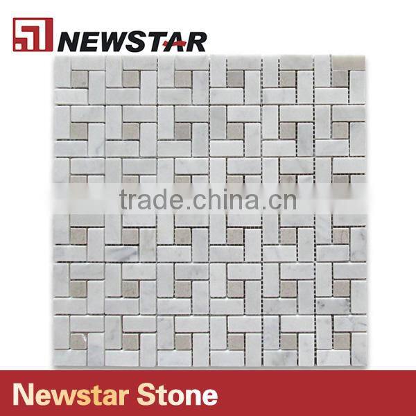 Newstar natural polished carrara white marble 12x12 square tile Mosaic