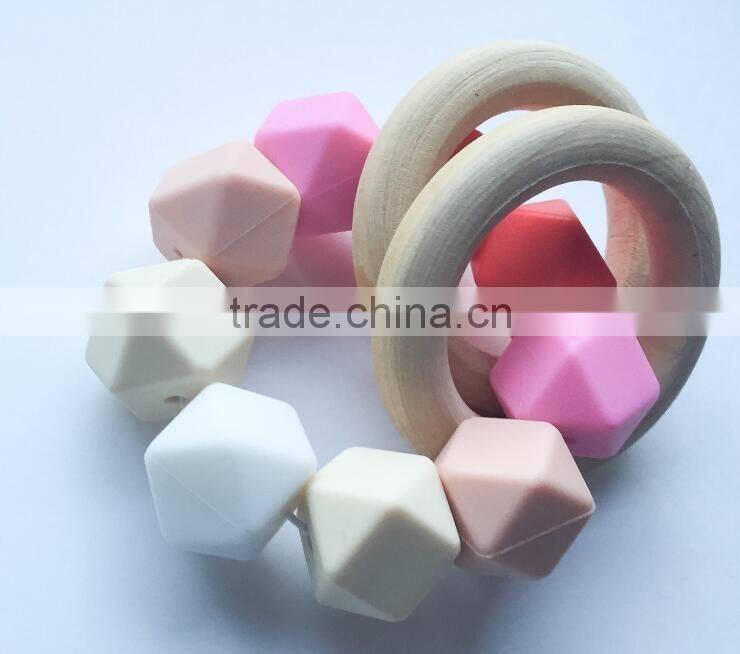 Wooden Teether Silicone Teether Sensory Toy