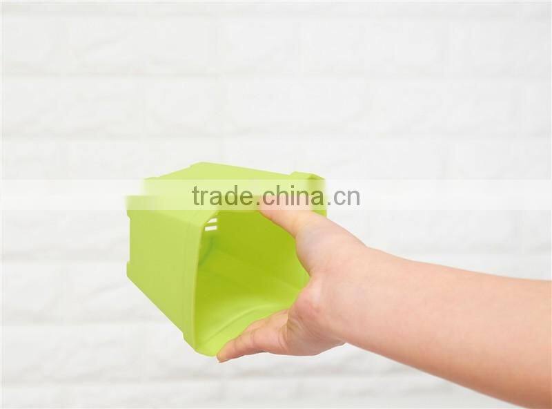 Thicken Colorful Square Plastic Plant Pot for Decoration of Home Office Desk Garden Flower Shop