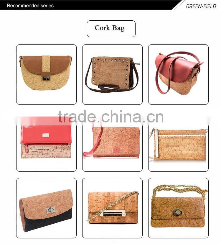 vegan cork leather bag natural cork fabric envelope clutch bag