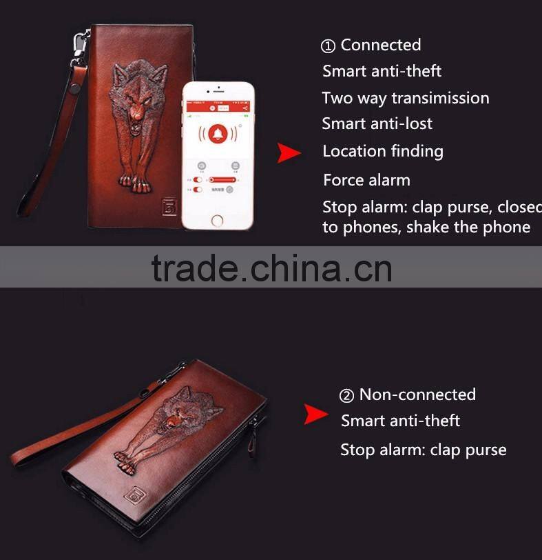 Genuine Leather Wallet, Smart Bluetooth Mobile Control Anti-theft, Anti-lost,Alarm,Multi-functional Business Gift Purse