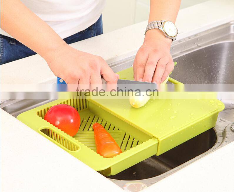 Wholesale Stock Kitchen Vegetable&Fruit Plastic Chopping Board Drain Board Draining Rack Storage Rack