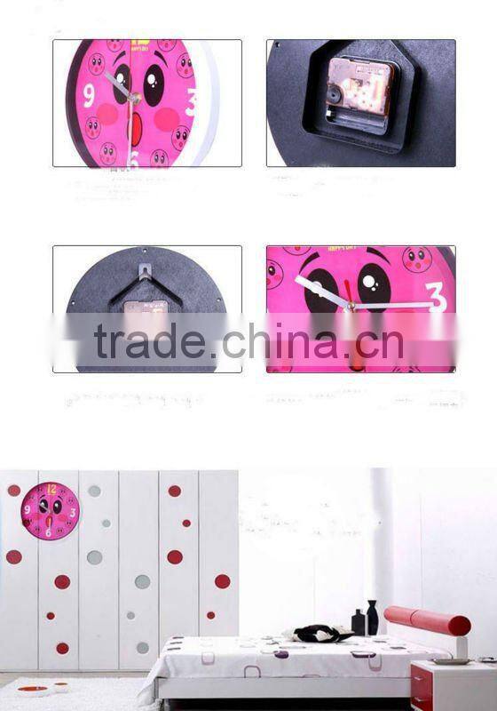 Creative circle cute face digital clock