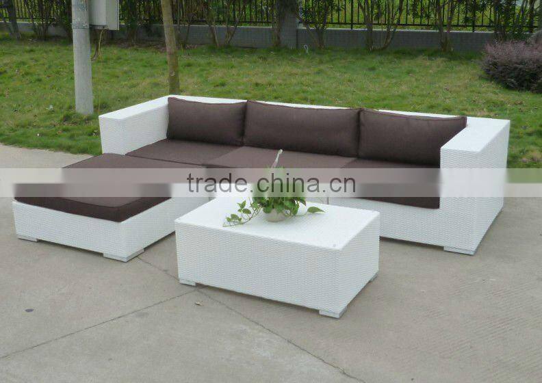 Rattan outdoor furniture sectional sofa with cushion