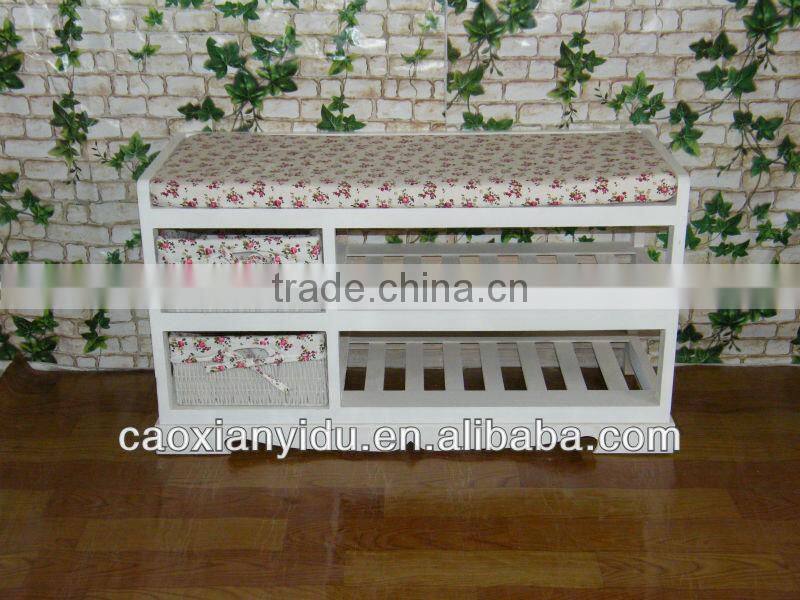 Wicker Pet Basket with Navy Pillow Woven Dog Basket and Bed Special and Warm Pet House