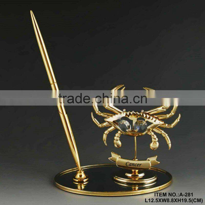 Hot Sale 24K gold plated Zodiac Capricorn Pen Set made with swarovski elements