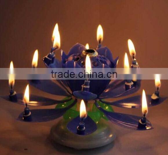 Intelligent+ Multicolors Musical Blossom Lotus Flower Rotatable Birthday Candles