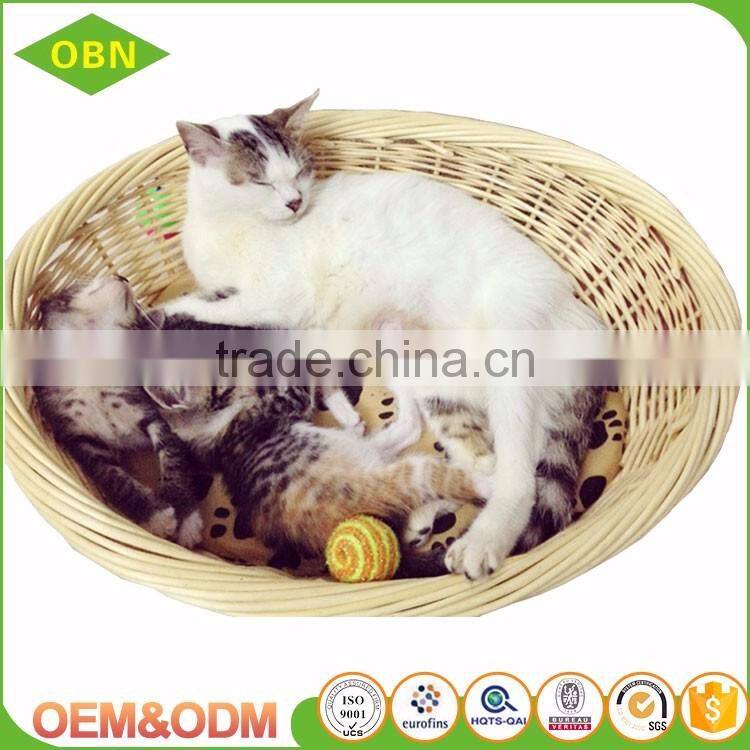 Wholesale handmade rattan cat basket natural wicker dog basket