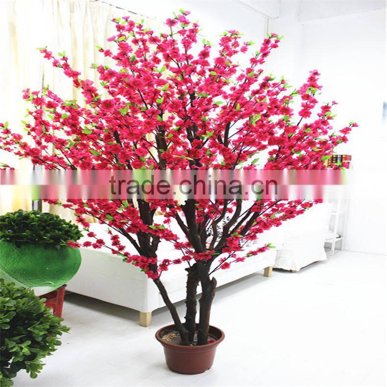SJZJN 315 High Imitation Rose Colour Artificial peach Blossom Tree /Fake Peach Blossom Tree