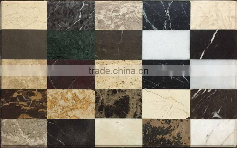 Stainless steel base round dining table with marble top