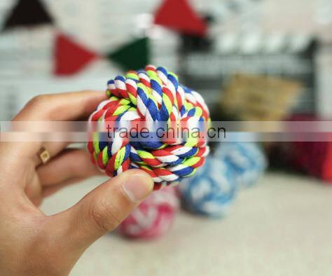 colored textile ball toys for dog pet