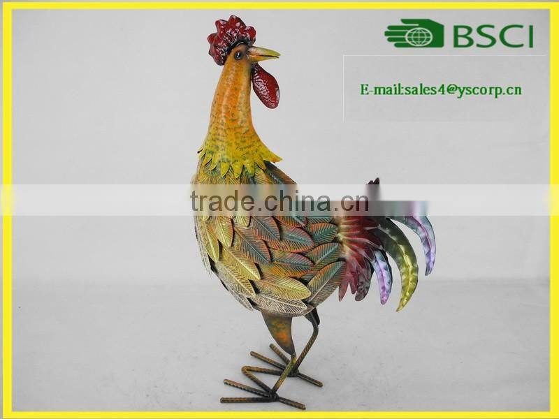 YS16951 Exclusive Chicken Metal Animal Statue for Garden Decoration