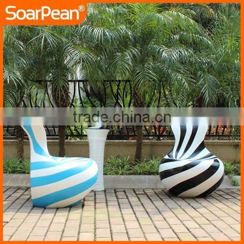 Fiberglass Furniture Leaf Shaped Lounge Chair