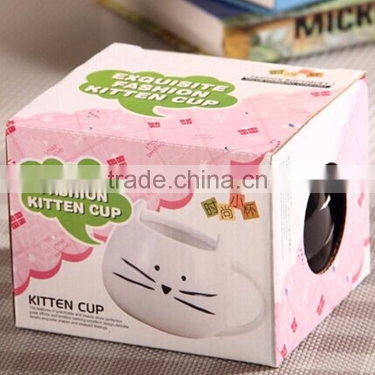 Creative gift Cartoon black and white ceramic cat mug
