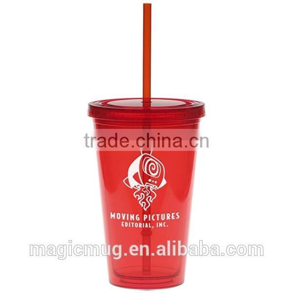Double wall coffee Tumbler PS plastic mug